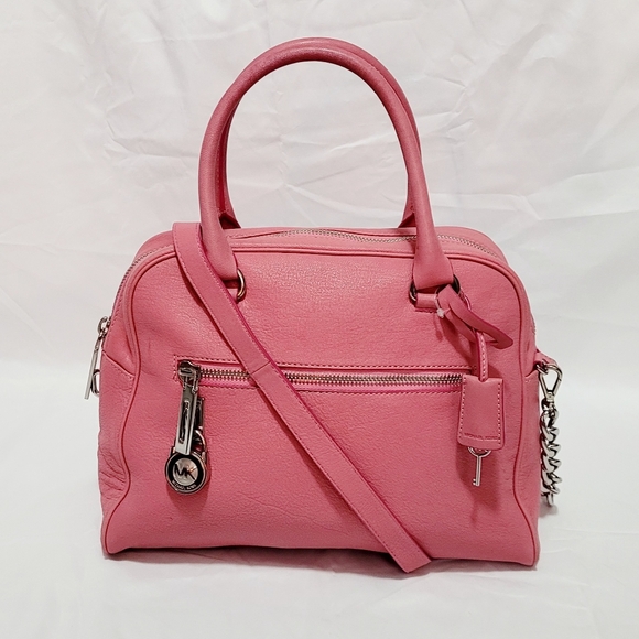 Michael Kors MK Studio Mercer Medium Duffel Satchel Shoulder Bag Pink - Picture 15 of 16